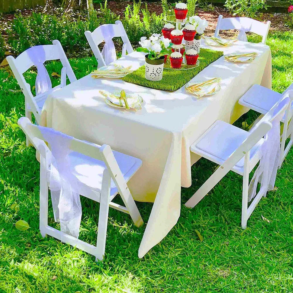 Outdoor White Wedding Party Event Banquet Resin Plastic Folding Padded Wimbledon Garden Chair