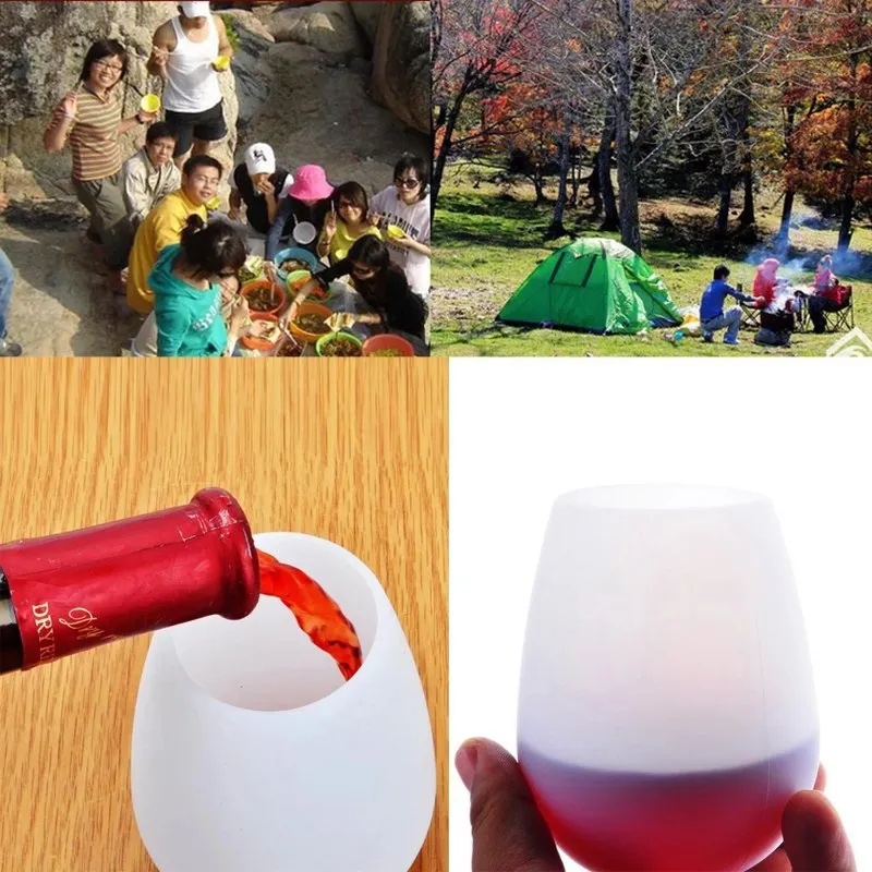 Silicone Red Wine Portable Red Wine Cup Eco-Friendly Anti-Fall Anti-Skid Water Cup Folding Colorful Beer Container