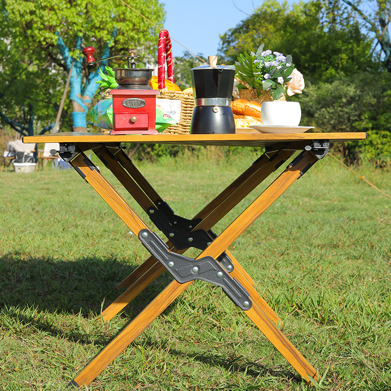 Outdoor Folding Table Carbon Steel Alloy Egg Roll Chairs Camping Picnic Portable Full Set Equipment Mail Packing Y