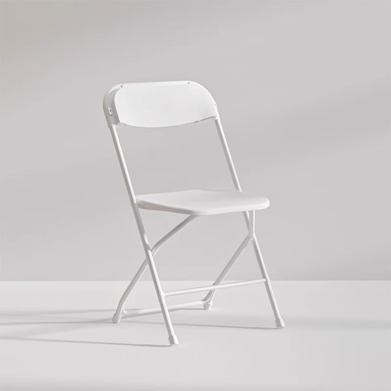 Wholesale Modern Portable Steel Frame Stackable White Plastic Folding Garden Chair for Outdoor Events