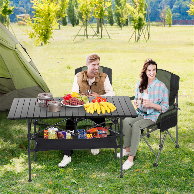 Used Round Folding Table for Office Cocktail Camping Kitchen Bar Beach Banqueting Poker Wood Suitcase Laptop Table on Sale