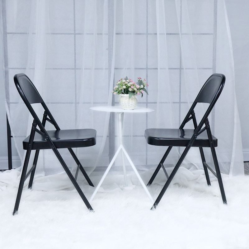 BaiGang All-Steel Thickened Executive Folding Chair Modern Design Stackable Portable Swivel Stool Reception Negotiation Chair