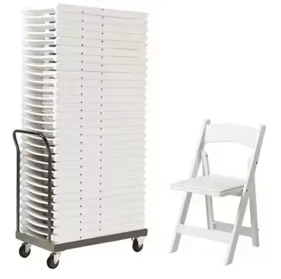 Wholesale Outdoor Garden White Padded Wimbledon Folding Resin Chair for Wedding Party