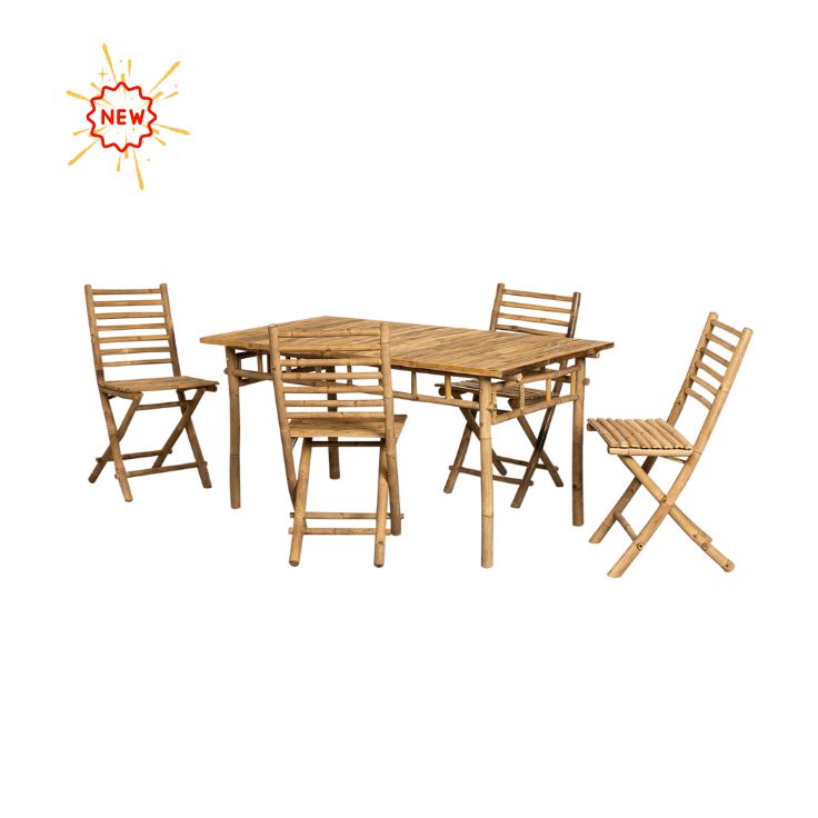 Traditional Design Folding Bamboo Chair and Table for Outdoor, Villa Bamboo Furniture