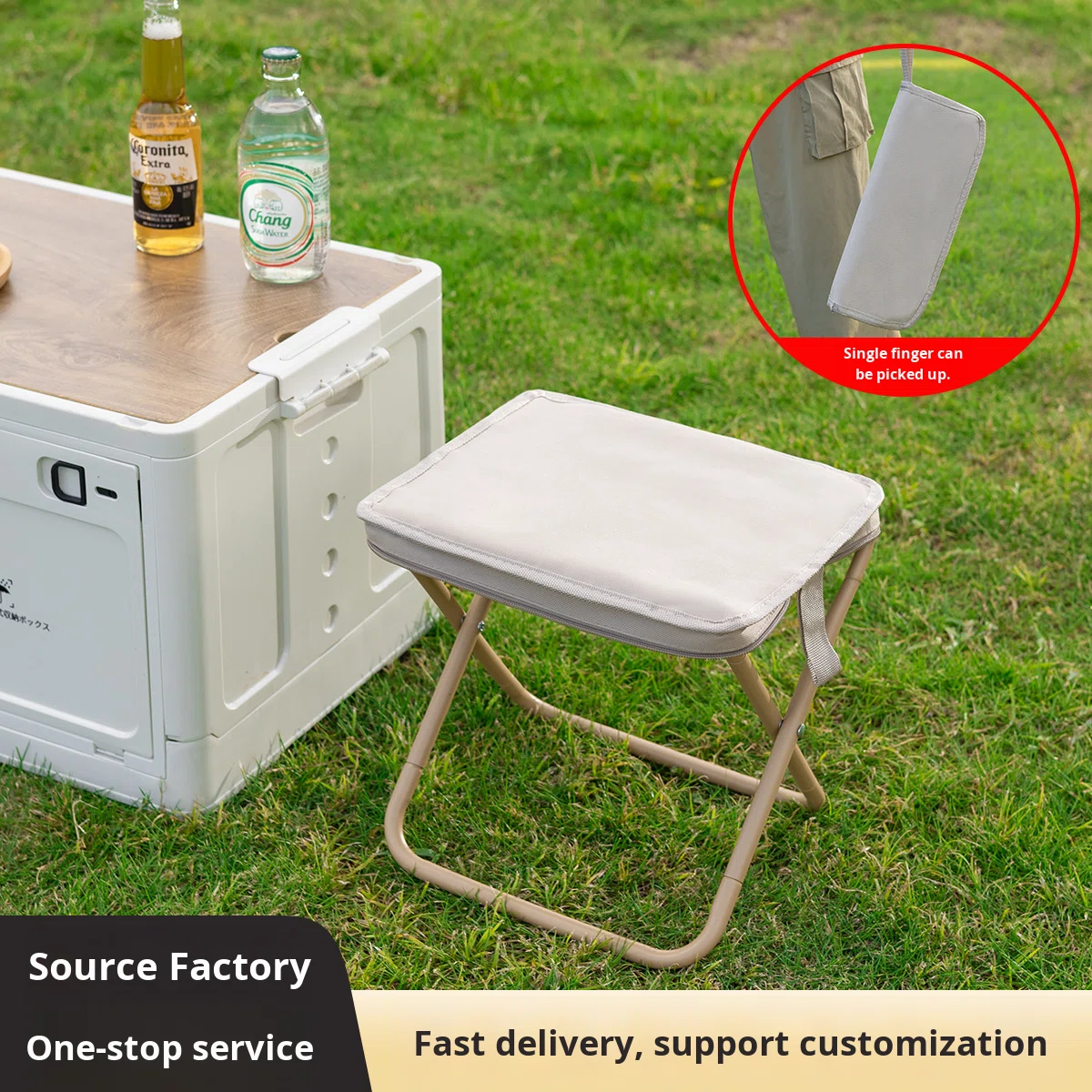 Cross-Border Outdoor Ultra-Light Carbon Steel Folding Chair Handbag Chair Camping Fishing Stool Mini Pocket Small Folding Chair