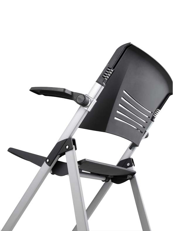 Folding training chair with writing tablet feature