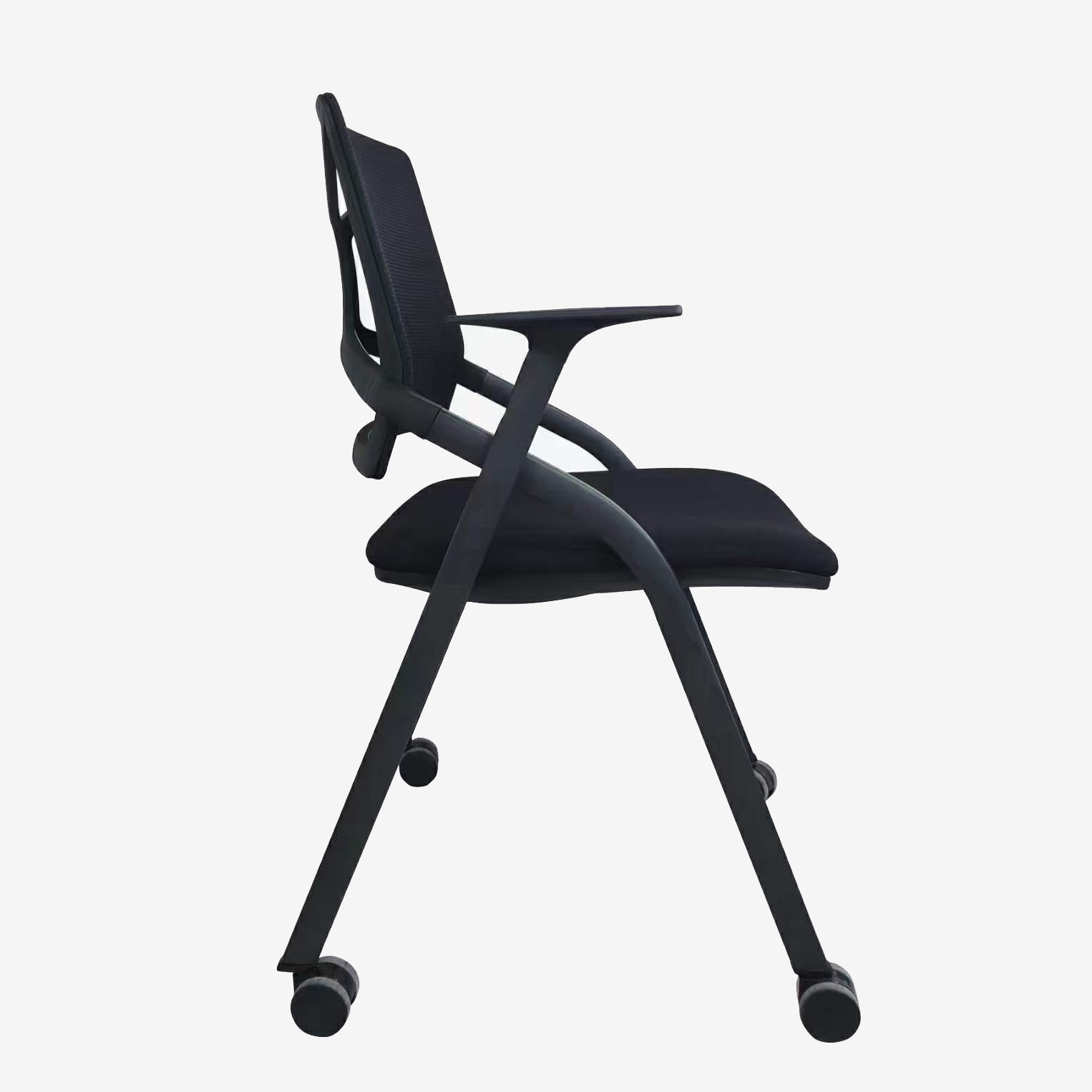 Newest Mesh Back Foldable Conference and Meeting Room Fabric Seat Training Office Chair with Writing Pad