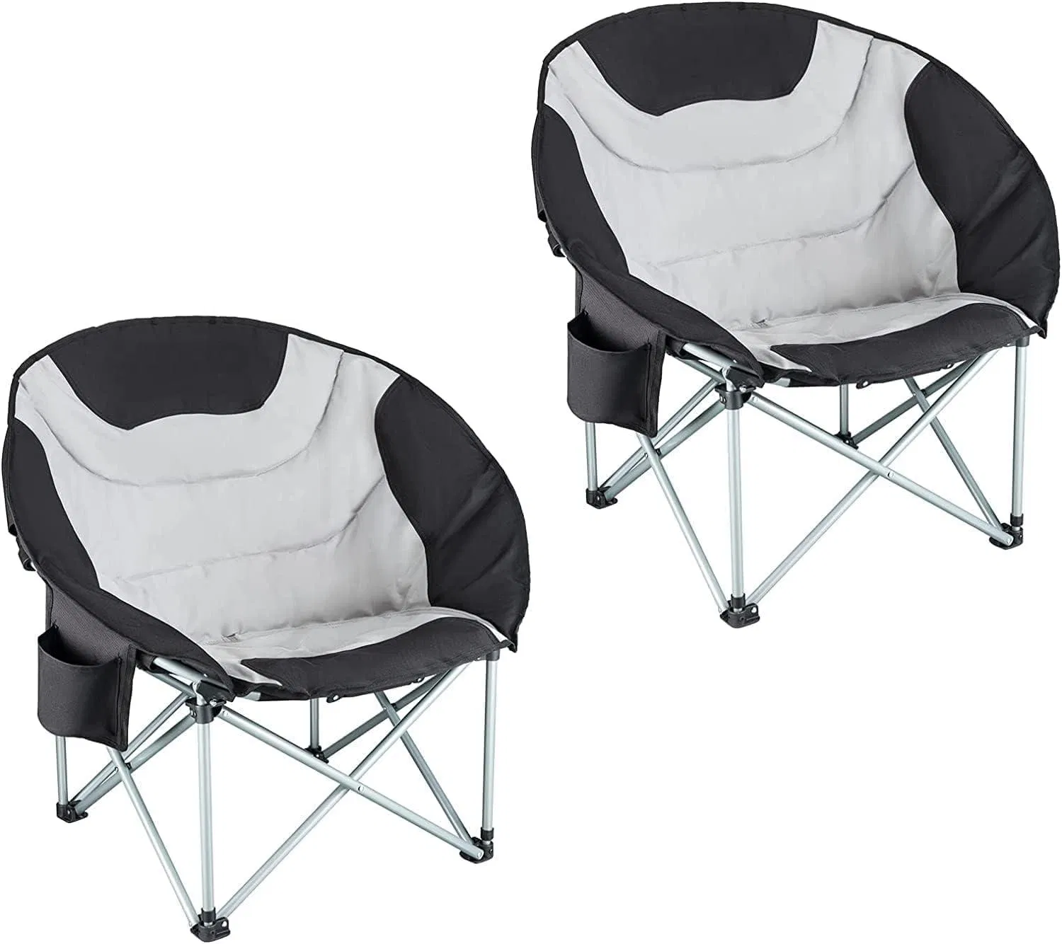Environmentally Oversize Padded Soft Cozy Folding Moon Camping Chair with Cup Holder