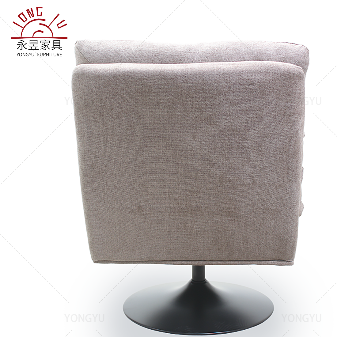 Modern Design Foldable Leisure Swivel Chair Comfortable Linen Fabric Backrest Metal Legs Adjustable Height Home Home Furniture