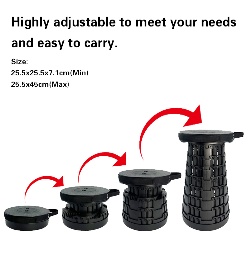 Portable Lightweight Plastic Folding Stool and Telescopic Subway Queuing Chair for Outdoor Camping Fishing Travel
