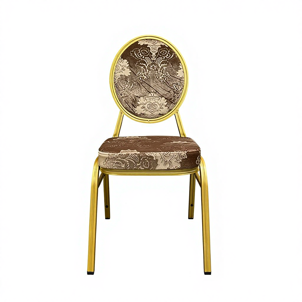 Manufacturer-produced Moroccan Round-back Foldable Wrought Iron Velvet Fabric Commercial Hotel Dining Wedding Lobby Chair