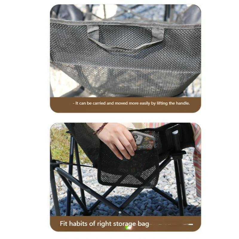 Outdoor Stainless Steel Mesh Moon Chair-Portable Folding Chair for Camping Picnicking Bedroom Workshop Use-Minimalist Design