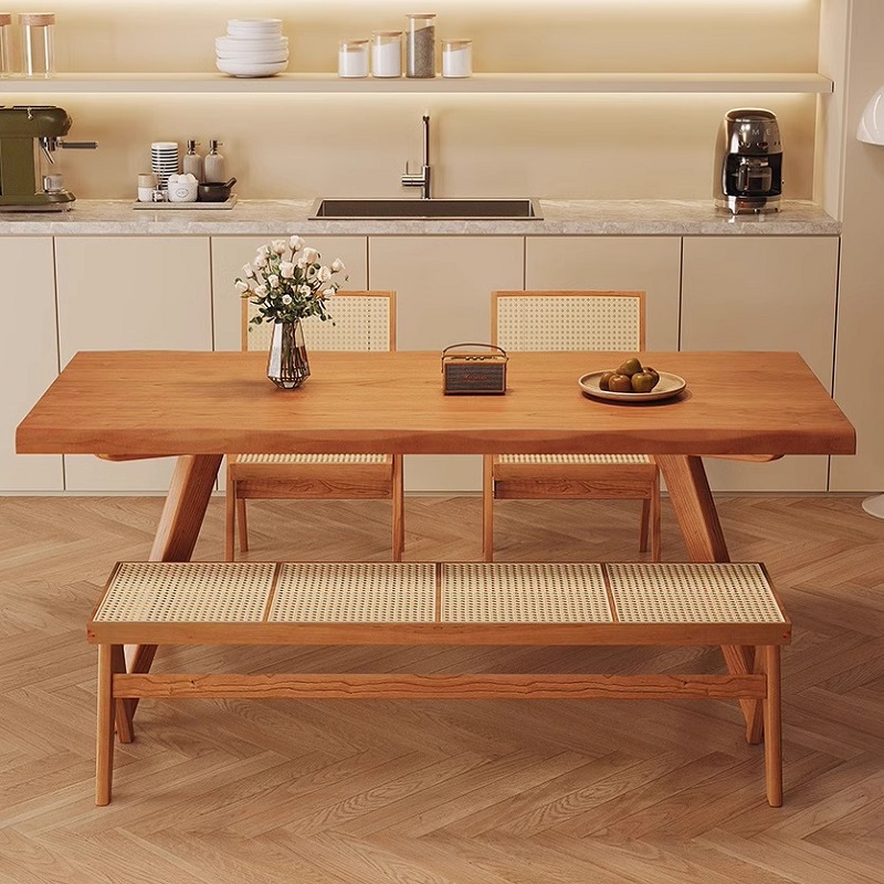 Modern Bamboo Whale Dining Table Chair Set 6-Seater Foldable Rectangular Home Computer &amp; Work Desk