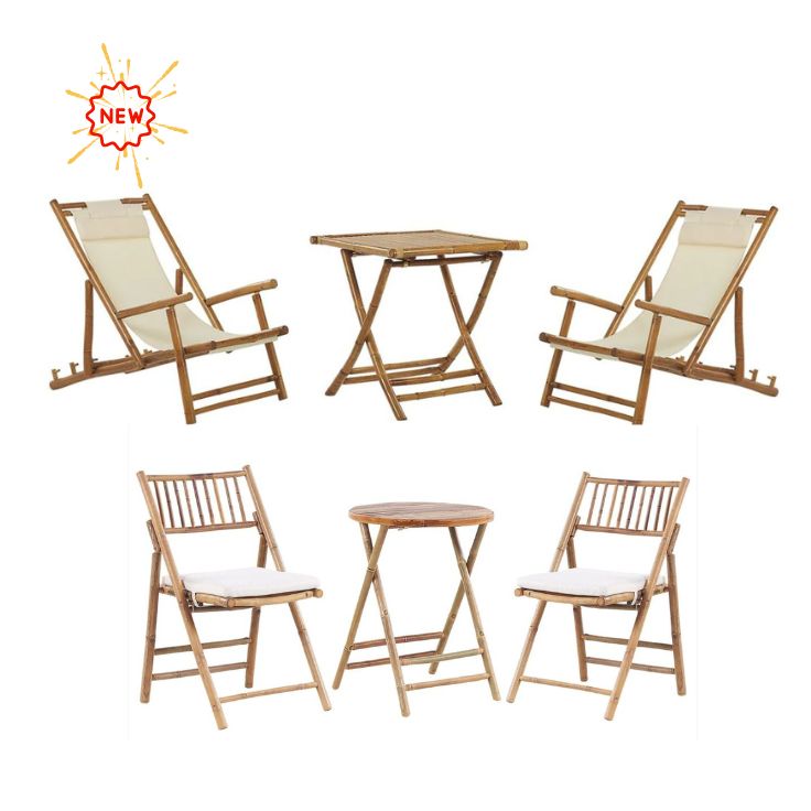 Traditional Design Folding Bamboo Chair and Table for Outdoor, Villa Bamboo Furniture