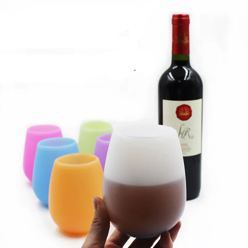 Silicone Retractable Folding Cup Collapsible Drinking Cup Color Change