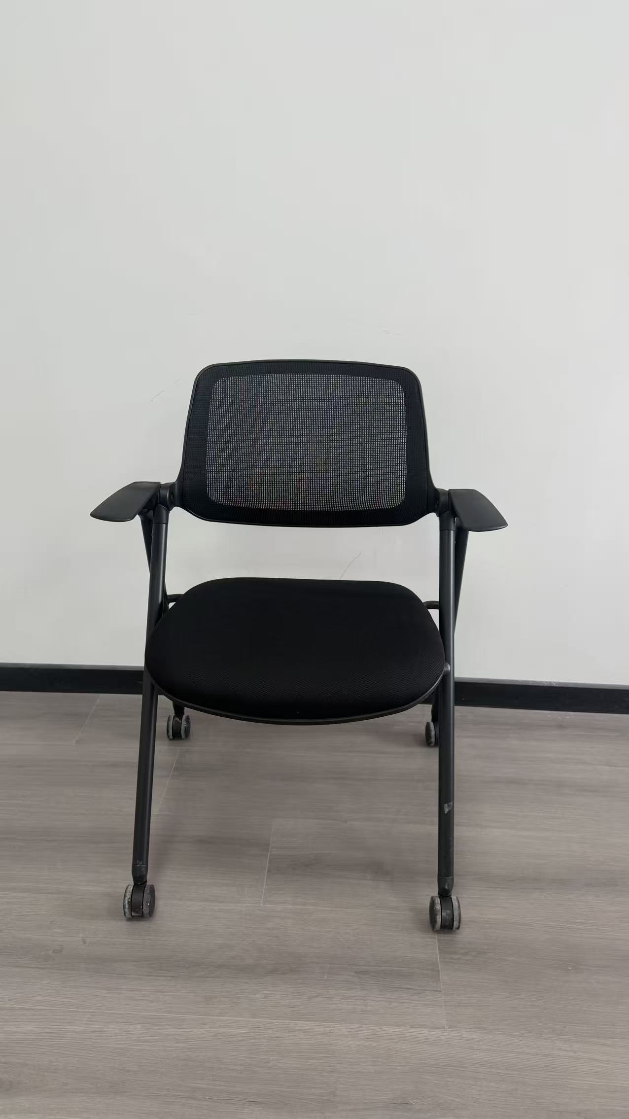 Training Foldable Chair with Mesh Backrest Fabric Seat, Wheels, No Installation , Suitable for School Offices Hotel Meetings