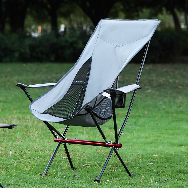 Outdoor Portable Ultra-light Aluminum Alloy Folding Armchair Camping BBQ Self-driving Leisure Chair Beach Moon Chair Stool