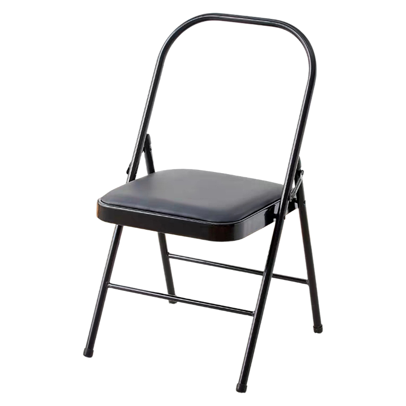 Supplier Senior Durable Yoga Backless Standard Prop Practice Activity Chair Steel Pipe Padded Foldable Chair