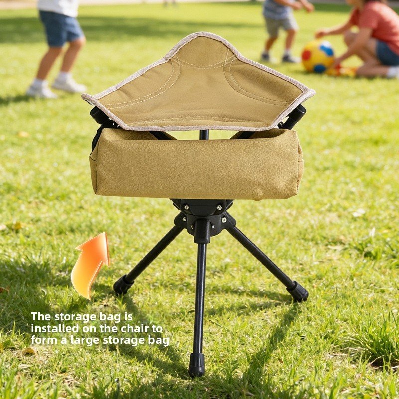 Outdoor Camping Portable Triangular Stacking Swivel Folding Stool Lightweight Small Camp Chair 2-in-1 Set Laid-back Lifestyle
