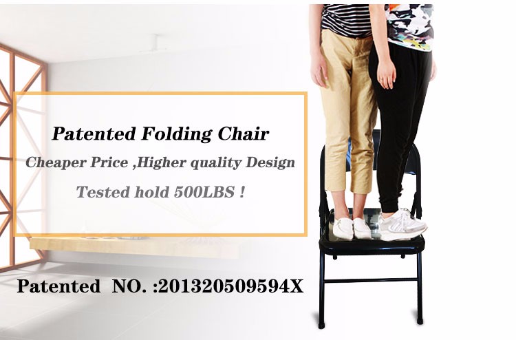 Multi-Application Metal Folding Chair Steel Leisure Chair for Outdoor Bedroom Hotel School Park Apartment Gym Use