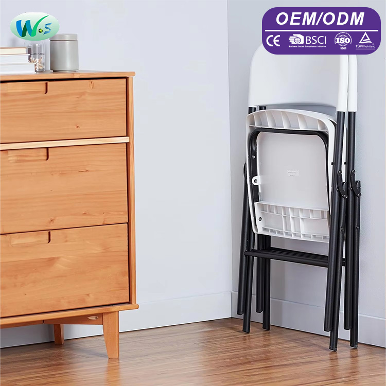 Basics Lightweight Folding Chair Plastic Alloy Steel for Home Office Living Room Bedroom Dining Leisure Style