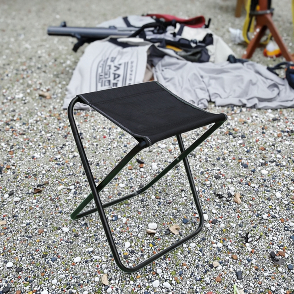 Outdoor Portable Folding Metal Stool Oxford Design for Camping Fishing Travel Chair