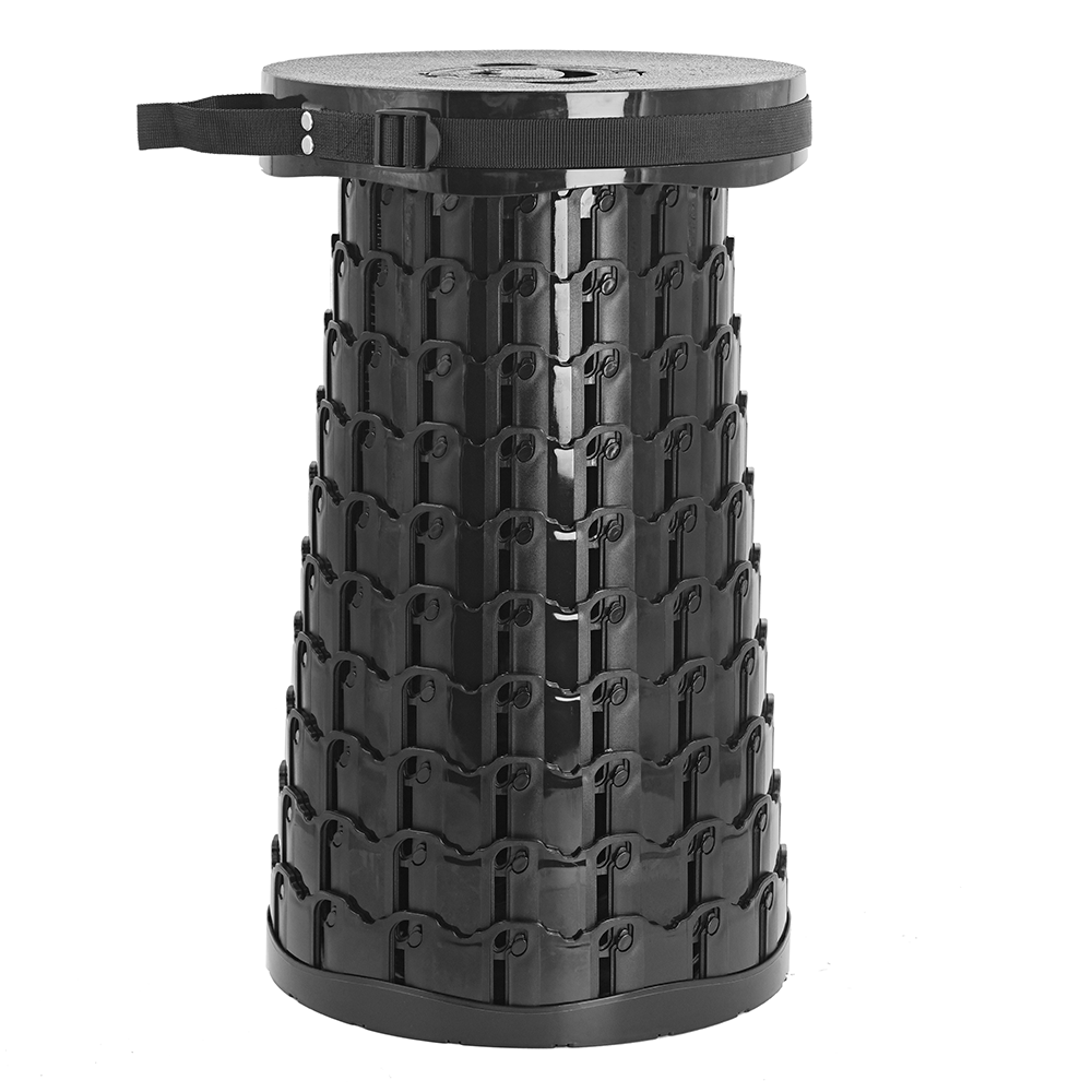 Portable XXL 50cm Tall Collapsible Stool Outdoor Camping Hiking Beach Heavy Duty Plastic Telescoping Stand Fishing Picnics