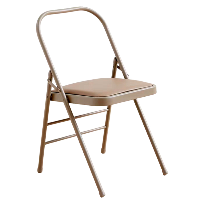 Supplier Senior Durable Yoga Backless Standard Prop Practice Activity Chair Steel Pipe Padded Foldable Chair