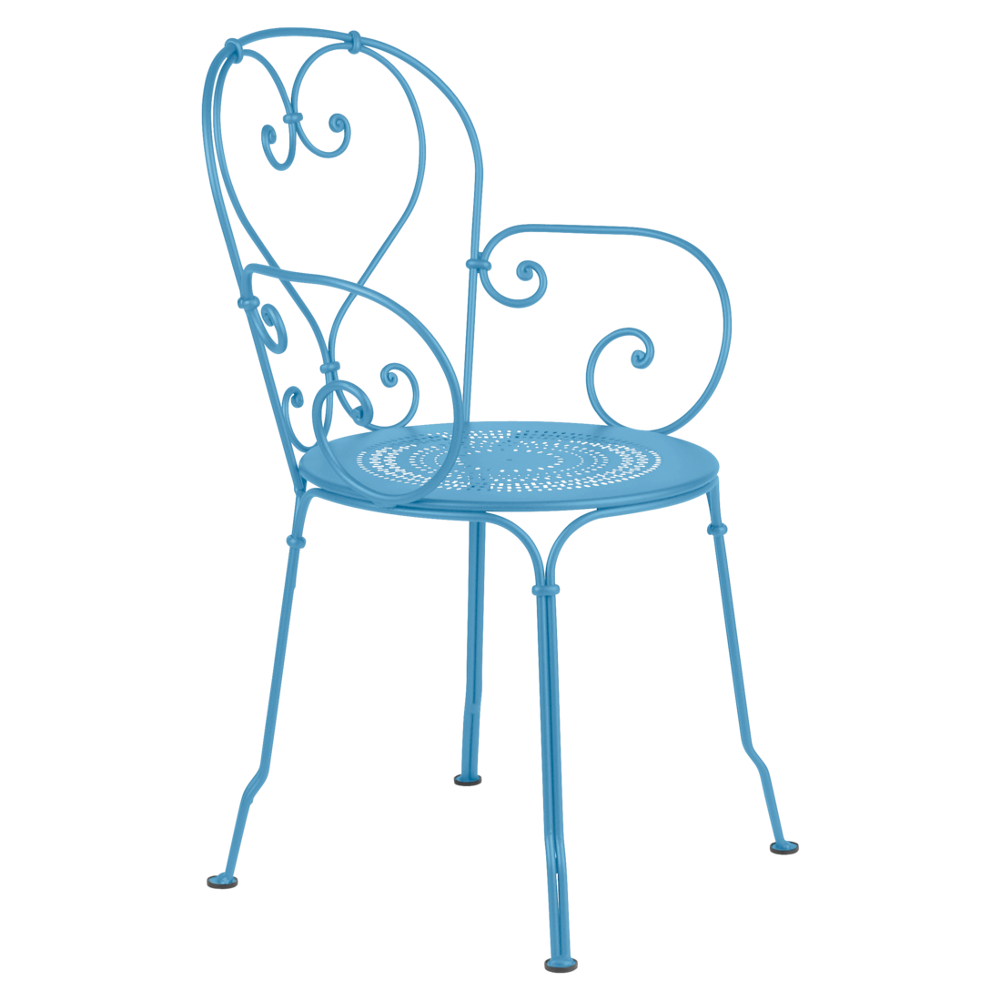 HE-1336 Wedding Outdoor Garden Folding Metal Chair Stackable Wrought Iron Bistro Chairs Garden Wedding Party Events With Armrest
