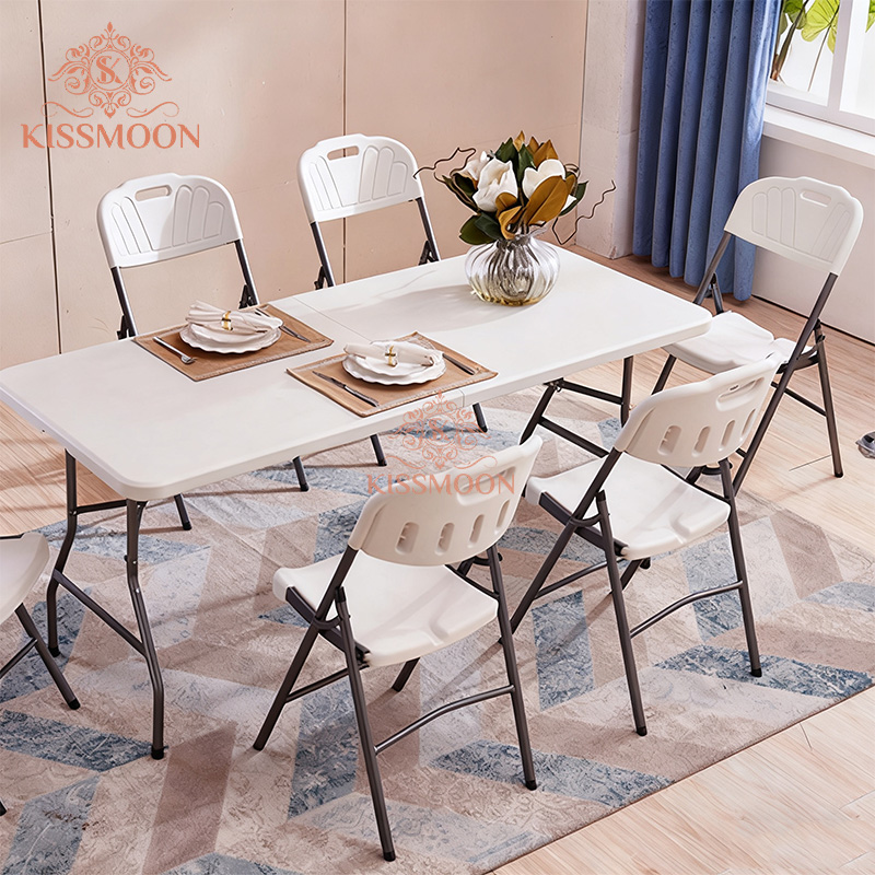 Modern Plastic Outdoor Furniture Foldable Suitcase Design Picnic &amp; Camping Table for Events Banquet Party