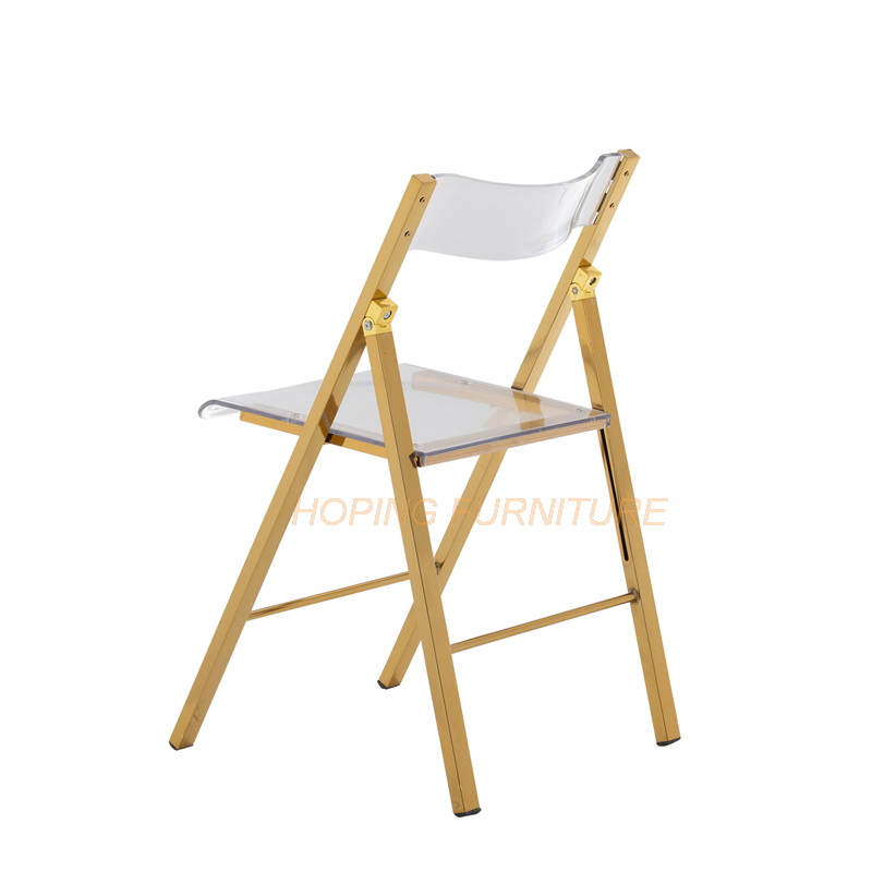Folding Wedding Chair Banquet Furniture PC Dining Room White Resin Acrylic Foldable Chairs for Events