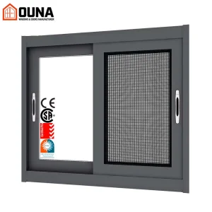OUNA Factory New High Security Sliding Window Hurricane Impact Proof NOA NFRC Horizontal Window Double Glazing Aluminum windows