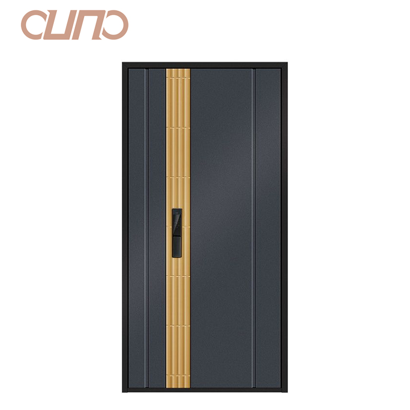 OUNA Contemporary Cast Aluminum Blast Security Door With Fire Resistant Function European Design Front Door for Villa