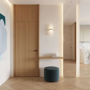 OUNA Sound Insulation Aluminum Wood Door Perfect for Bedroom and Study Room Solid Core Structure Reduces Noise Custom
