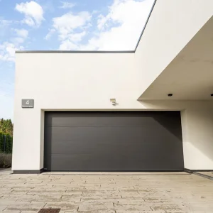 OUNA Insulated Aluminum Sectional Garage Door with PU Foam Core Automatic Electric Security Door for Homes and Villas