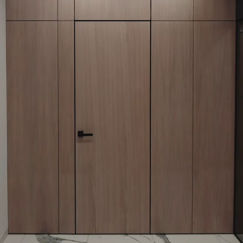 OUNA High Quality Thermal Break Aluminum Wood Composite Door Energy Saving and Soundproof for Luxury Villa Project Custom Size