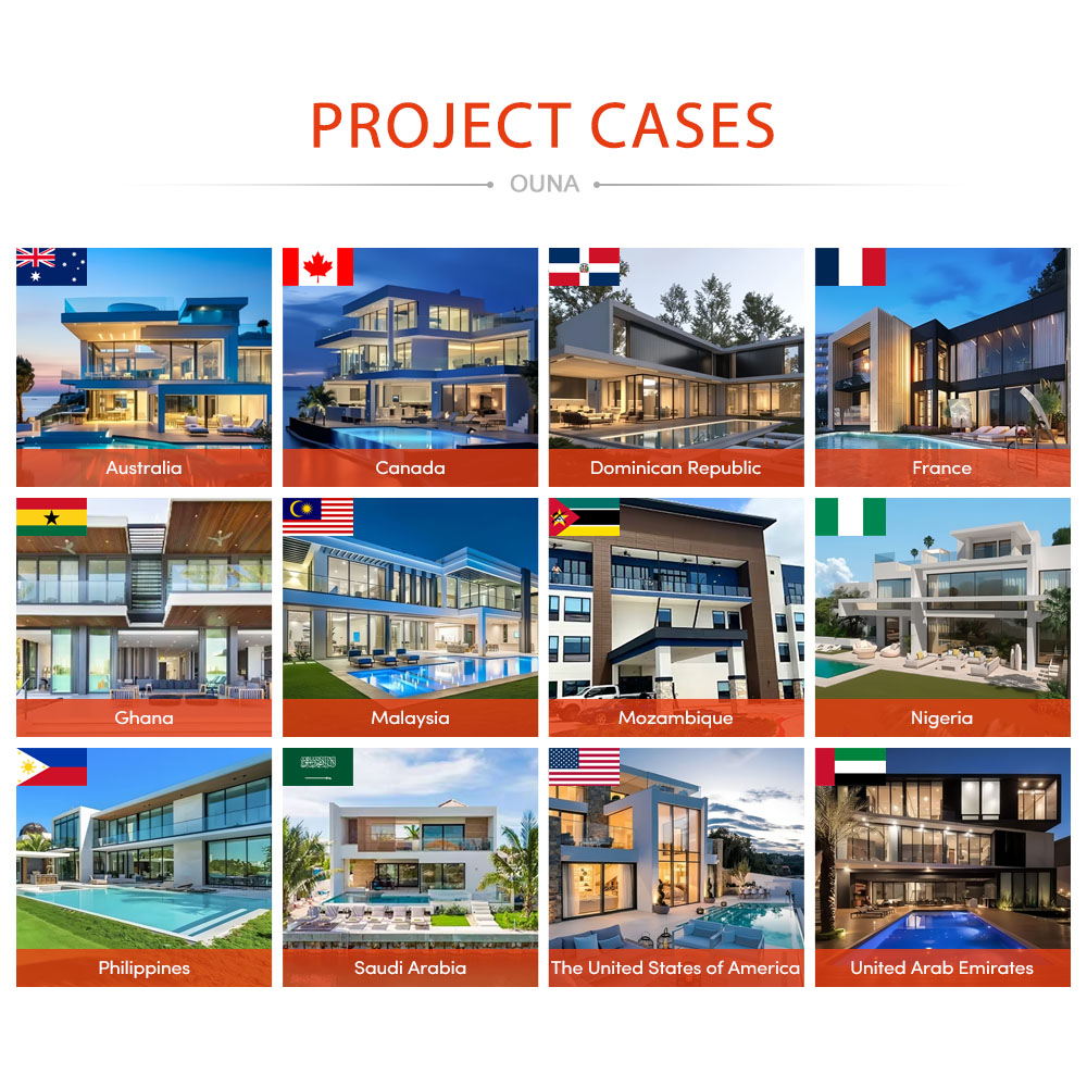 OUNA Multishades NFRC Modern Narrow Frame Soundproof Triple Glazed Low-E Aluminum Sliding Window Energy Efficient for Apartment