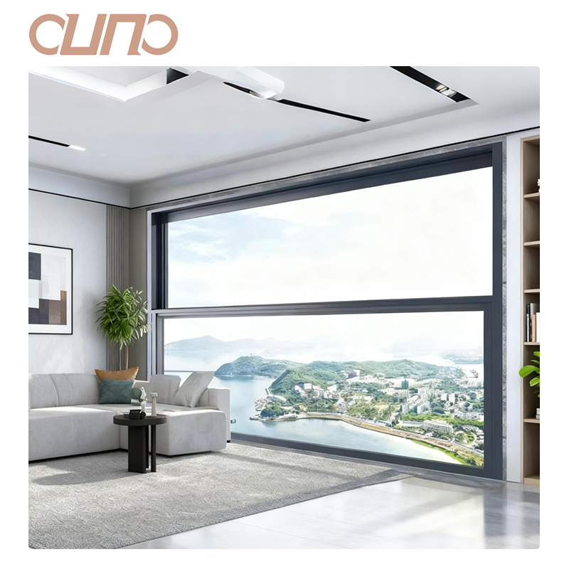 OUNA Intelligent Electric Remote Control Lift Window Double Glazed Vertical Sliding Automatic Single Hung Vertical Lift Windows