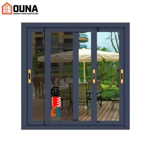 OUNA Residential Aluminum Sliding Windows Hurricane Impact Proof Modern Design Double Tempered Glazed Custom Aluminum Windows