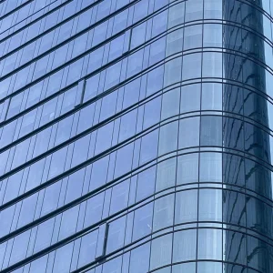 OUNA Customized Frameless Tempered Glass Curtain Wall System for Modern Office and Commercial Building Large Size Facade