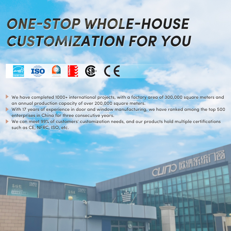 OUNA Residential Project America Aluminum Security Doors for Villa Exterior Front Entry Anti Theft Main Door