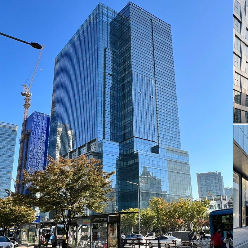 OUNA Panoramic Glass Curtain Wall for Commercial Complex and Shopping Mall Attracts Customers with Transparent Modern Facade