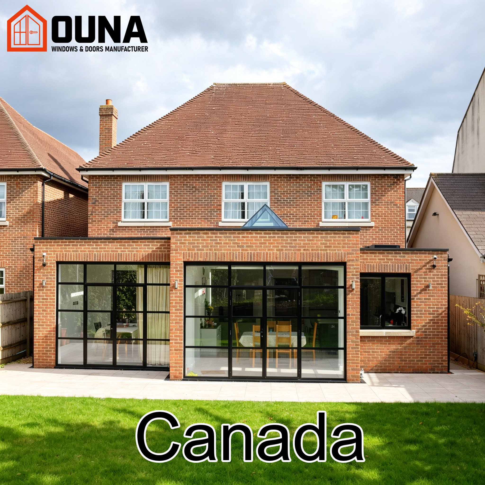 OUNA Usa Project Villa As2047 Certified Aluminum Window Door Tempered Glass Heat Insulation Hurricane Impact Proof Other Windows