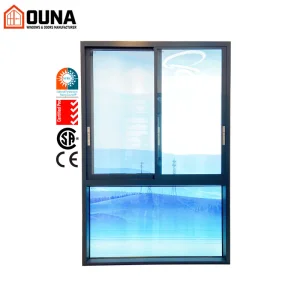 OUNA 2025 Hot Sale Double Glazed Sliding Windows NFRC CSA Low-E Glass Aluminum Sliding Window Slide Window With Mosquito Net