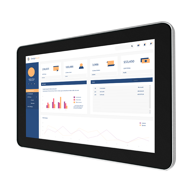 19 / 19.2 Inch Industrial Capacitive Touch Screen Panel PC Computer for Wall Embedded IP65 Waterproof Fanless Aluminum Frame