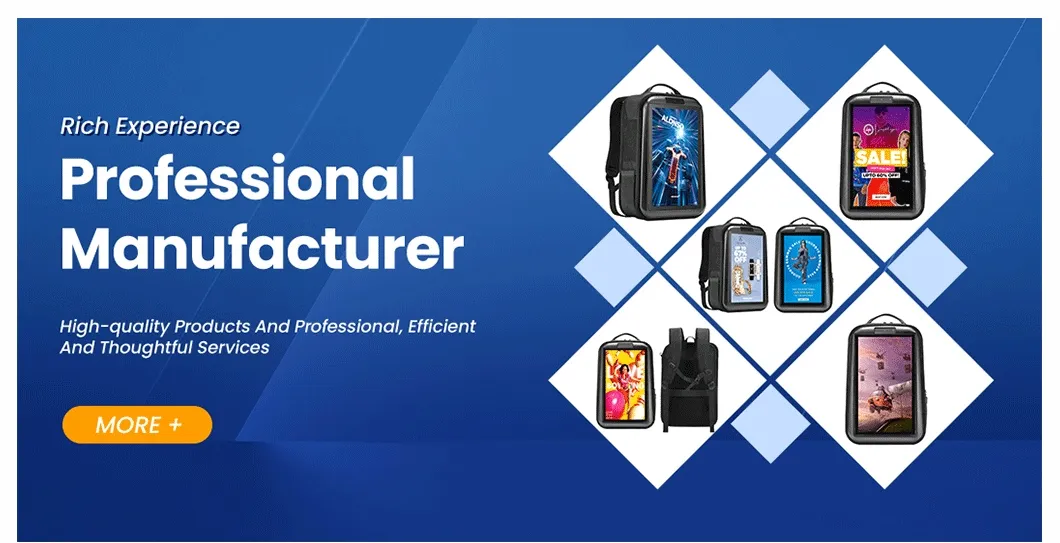 Outdoor Digital Advertising LCD Backpack