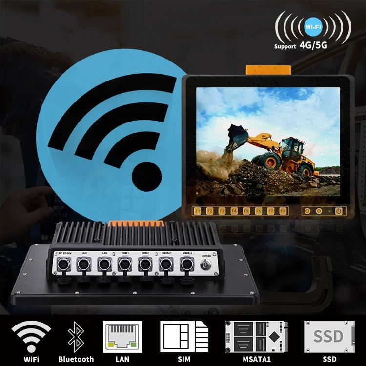 OEM/ODM Embedded Fanless J1900/I5-4260u/I5-6200u/I5-7200u/I5-8260u/I5-10210 Industrial in-Vehicle Computer Car Panel PC for Intelligent Transportation