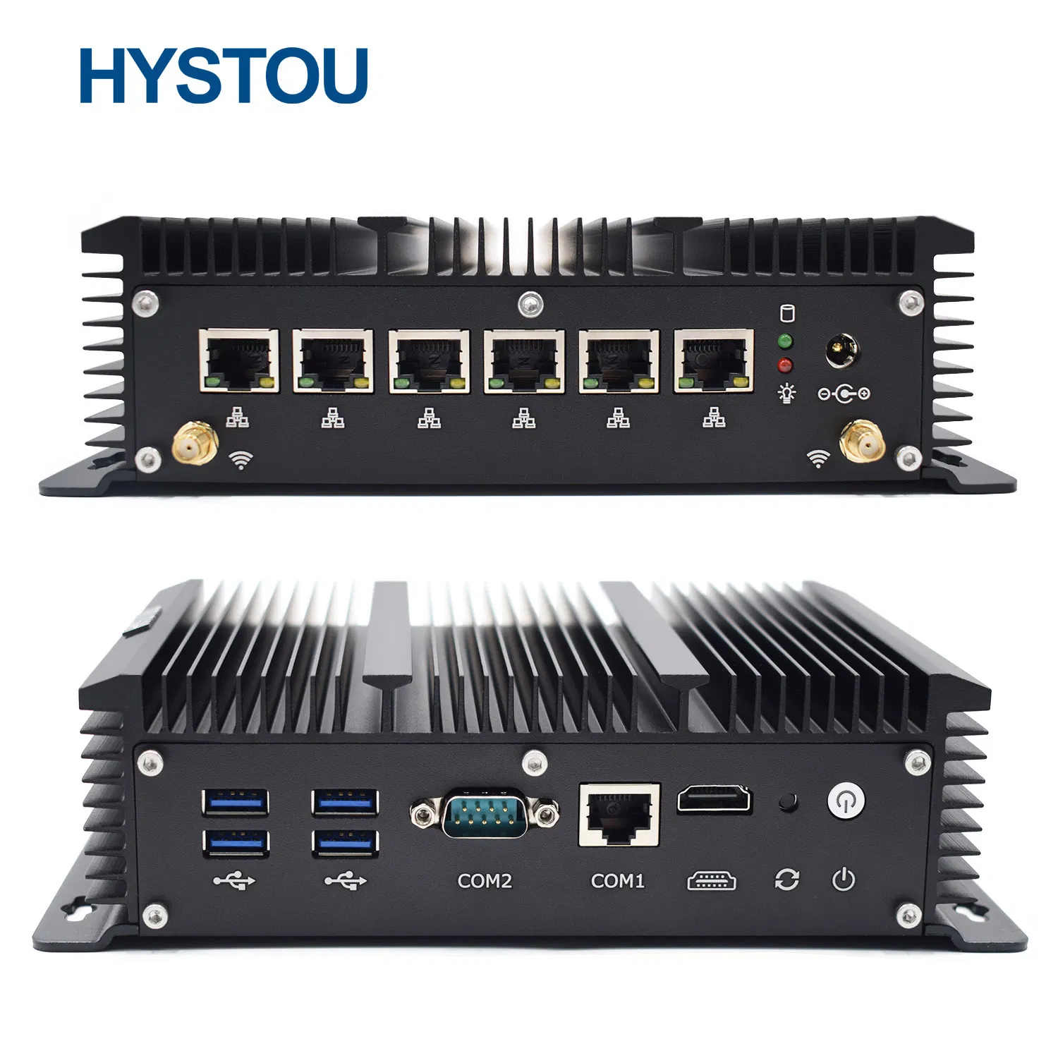 Hystou 6LAN Industrial Embedded Fanless Mini PC Powerful Intel CPU 10th Gen Corei5 Cheap Wholesale Desktop Computer