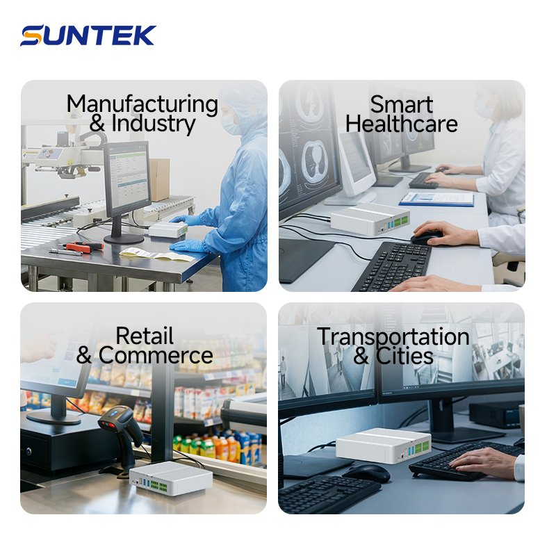 Suntek Edge Ai Box - Fanless Metal Industrial PC SA7 4G LTE/Wi-Fi, Rugged for Harsh Environments