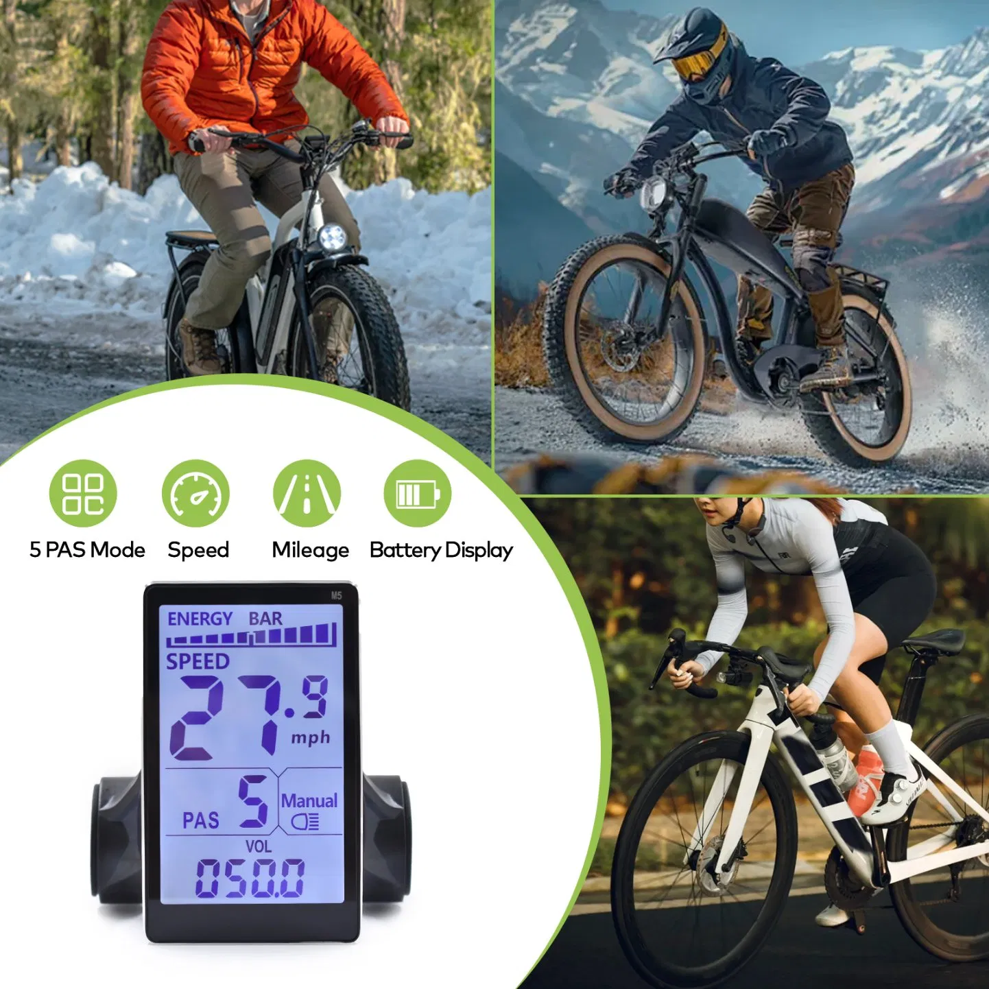 Rugged Ebike LCD Screen for Mountain Rides with Speed Tracking Computer